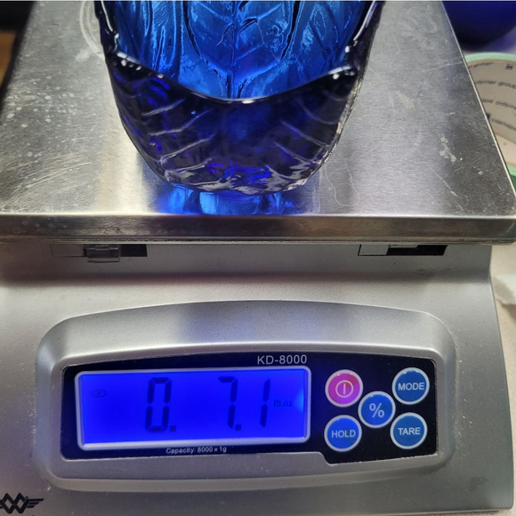 Upper Canada Soap & Candle Makers Glass Tulip Bowl candle holder Cobalt Blue 2" - Picture 6 of 6